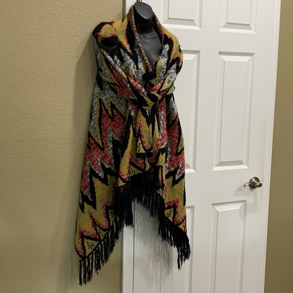 Anthropology Aztec cardigan jacket vintage open front - Picture 2 of 6